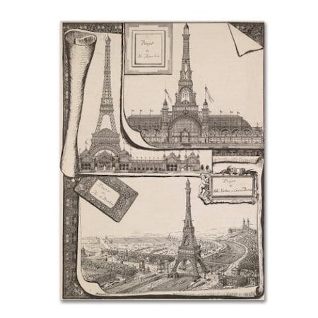 Vintage Apple Collection 'Plans Paris Exposition' Canvas Art,35x47